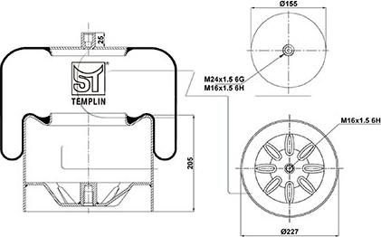 ST-Templin 04.060.6006.970 - Кожух пневматичної ресори autocars.com.ua
