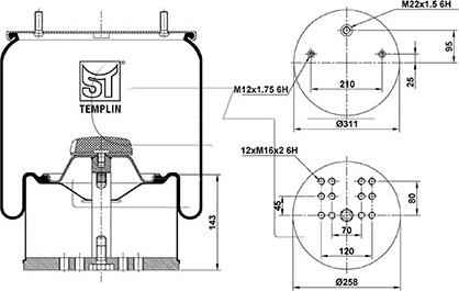 ST-Templin 04.060.6006.990 - Кожух пневматичної ресори autocars.com.ua