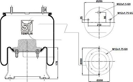ST-Templin 04.060.6106.019 - Кожух пневматичної ресори autocars.com.ua
