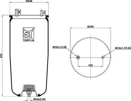 ST-Templin 04.060.6106.061 - Кожух пневматичної ресори autocars.com.ua