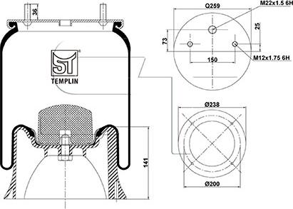 ST-Templin 04.060.6106.080 - Кожух пневматичної ресори autocars.com.ua
