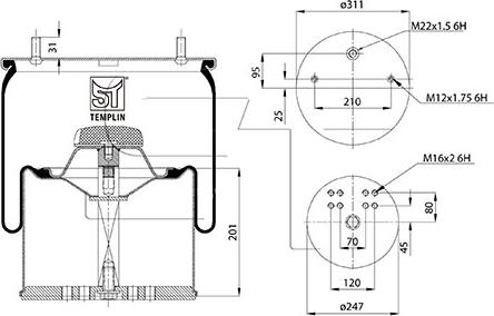 ST-Templin 04.060.6106.130 - Кожух пневматической рессоры avtokuzovplus.com.ua