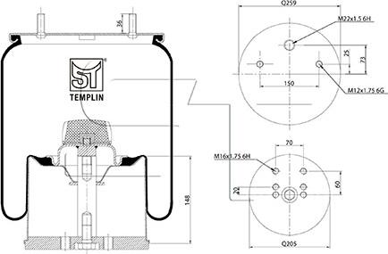 ST-Templin 04.060.6106.390 - Кожух пневматичної ресори autocars.com.ua