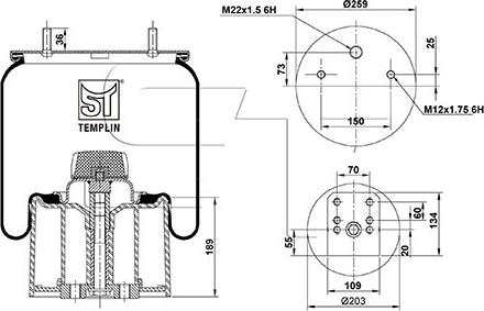 ST-Templin 04.060.6106.510 - Кожух пневматичної ресори autocars.com.ua