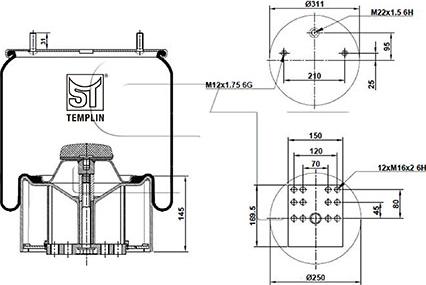 ST-Templin 04.060.6106.560 - Кожух пневматичної ресори autocars.com.ua
