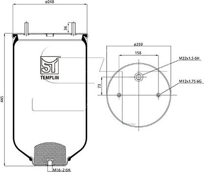 ST-Templin 04.060.6106.700 - Кожух пневматичної ресори autocars.com.ua