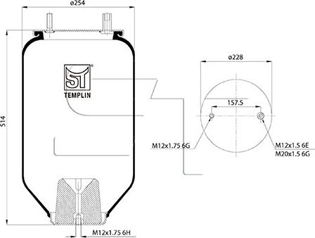 ST-Templin 04.060.6106.730 - Кожух пневматичної ресори autocars.com.ua