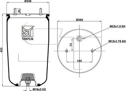 ST-Templin 04.060.6206.021 - Кожух пневматичної ресори autocars.com.ua