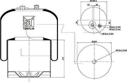 ST-Templin 04.060.6206.030 - Кожух пневматичної ресори autocars.com.ua