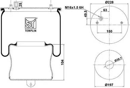ST-Templin 04.060.6206.130 - Кожух пневматичної ресори autocars.com.ua