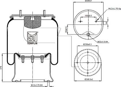 ST-Templin 04.060.6206.230 - Кожух пневматичної ресори autocars.com.ua