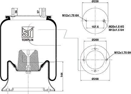ST-Templin 04.060.6206.520 - Кожух пневматичної ресори autocars.com.ua
