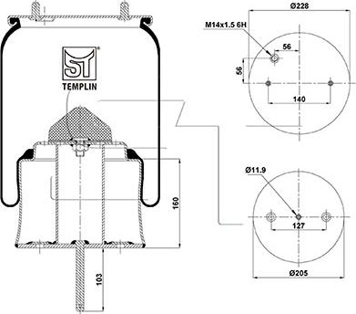 ST-Templin 04.060.6206.870 - Кожух пневматичної ресори autocars.com.ua