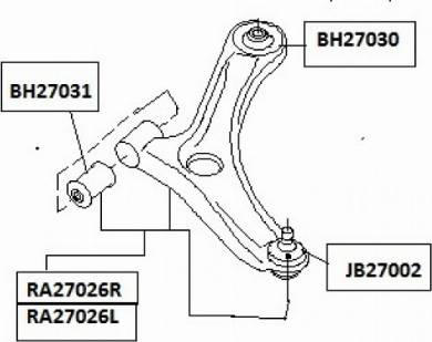 Subaru #20202-KG012 - Сайлентблок, рычаг подвески колеса avtokuzovplus.com.ua