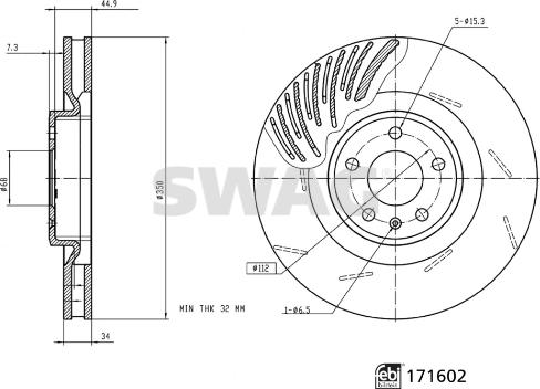 Swag 33 10 0966 - Гальмівний диск autocars.com.ua