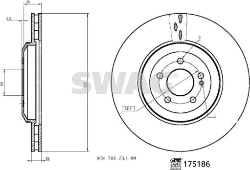 Swag 33 10 2734 - Гальмівний диск autocars.com.ua