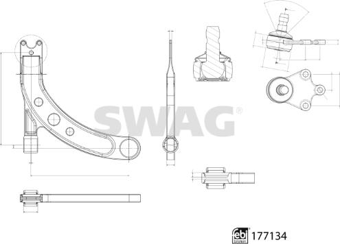 Swag 33 10 3924 - Рычаг подвески колеса avtokuzovplus.com.ua