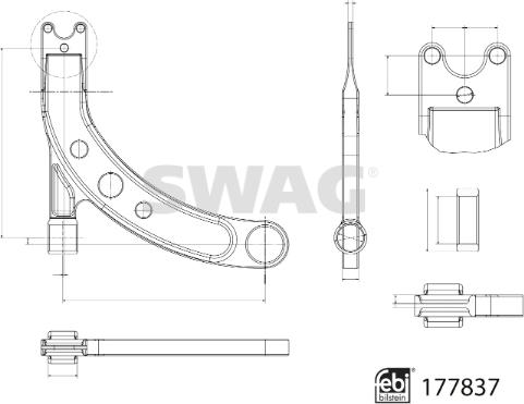 Swag 33 10 4323 - Важіль незалежної підвіски колеса autocars.com.ua