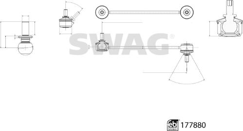 Swag 33 10 4347 - Тяга / стійка, стабілізатор autocars.com.ua