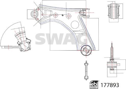 Swag 33 10 4356 - Важіль незалежної підвіски колеса autocars.com.ua