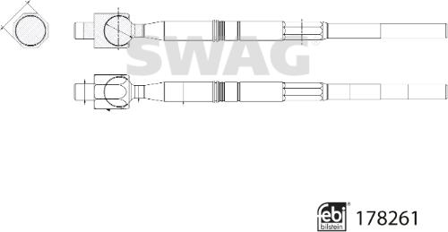 Swag 33 10 4443 - Осевой шарнир, рулевая тяга avtokuzovplus.com.ua