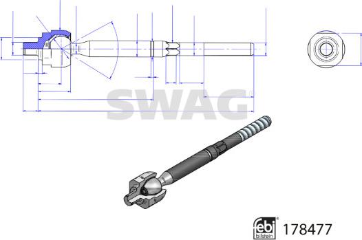 Swag 33 10 4545 - Осевой шарнир, рулевая тяга avtokuzovplus.com.ua