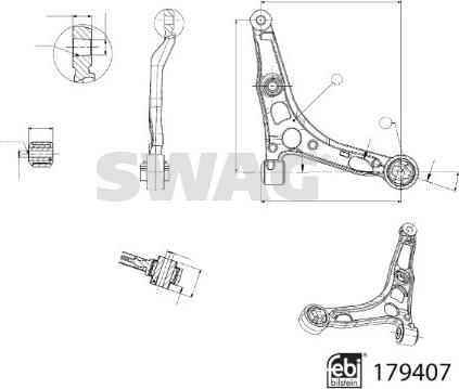 Swag 33 10 4909 - Важіль незалежної підвіски колеса autocars.com.ua