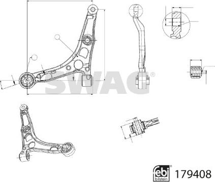 Swag 33 10 4910 - Важіль незалежної підвіски колеса autocars.com.ua