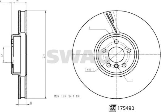 Swag 33 10 5203 - Гальмівний диск autocars.com.ua