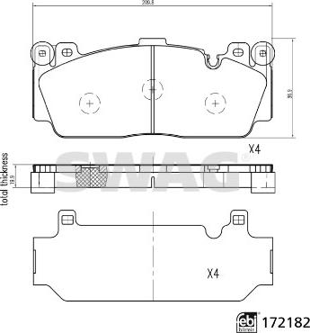 Swag 33 10 5497 - Гальмівні колодки, дискові гальма autocars.com.ua