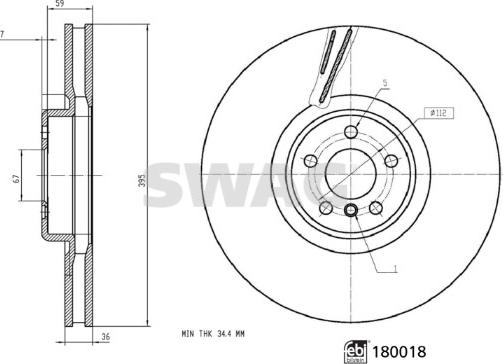 Swag 33 10 6306 - Гальмівний диск autocars.com.ua