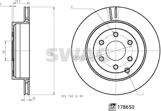 Swag 33 10 7354 - Гальмівний диск autocars.com.ua