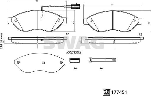 Swag 33 10 7381 - Тормозные колодки, дисковые, комплект autodnr.net