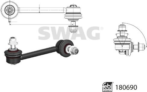 Swag 33 10 7818 - Тяга / стійка, стабілізатор autocars.com.ua