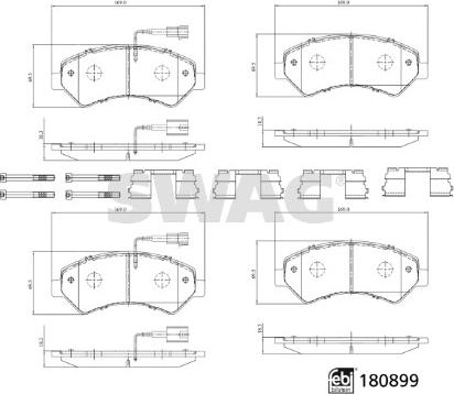 Swag 33 10 7998 - Тормозные колодки, дисковые, комплект avtokuzovplus.com.ua