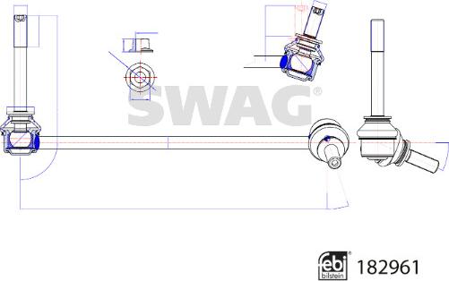 Swag 33 10 8787 - Тяга / стойка, стабилизатор avtokuzovplus.com.ua