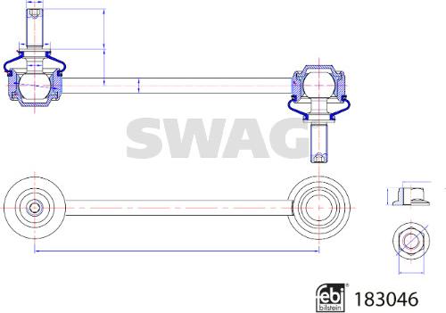 Swag 33 10 8804 - Тяга / стойка, стабилизатор avtokuzovplus.com.ua