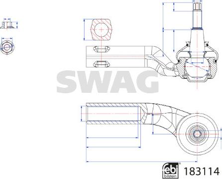 Swag 33 10 8837 - Наконечник рулевой тяги, шарнир avtokuzovplus.com.ua