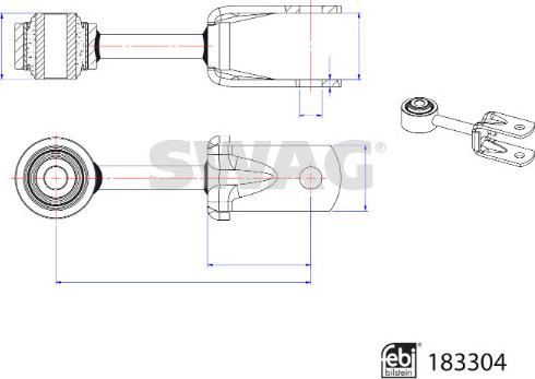 Swag 33 10 8904 - Тяга / стійка, стабілізатор autocars.com.ua