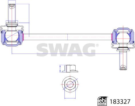 Swag 33 10 8916 - Тяга / стійка, стабілізатор autocars.com.ua