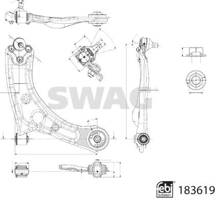 Swag 33 10 9090 - Важіль незалежної підвіски колеса autocars.com.ua