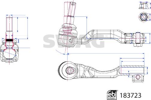 Swag 33 10 9167 - Наконечник рульової тяги, кульовий шарнір autocars.com.ua