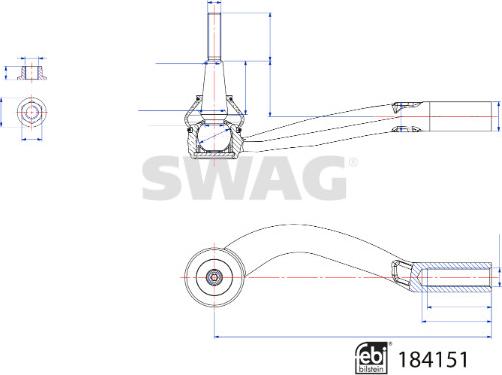 Swag 33 10 9283 - Наконечник рульової тяги, кульовий шарнір autocars.com.ua