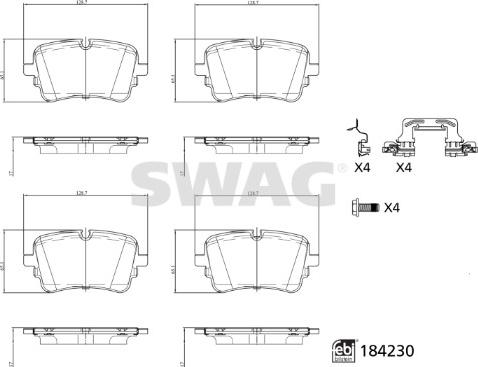 Swag 33 10 9320 - Тормозные колодки, дисковые, комплект avtokuzovplus.com.ua