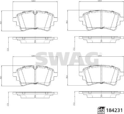 Swag 33 10 9321 - Гальмівні колодки, дискові гальма autocars.com.ua