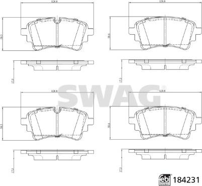 Swag 33 10 9321 - Тормозные колодки, дисковые, комплект avtokuzovplus.com.ua