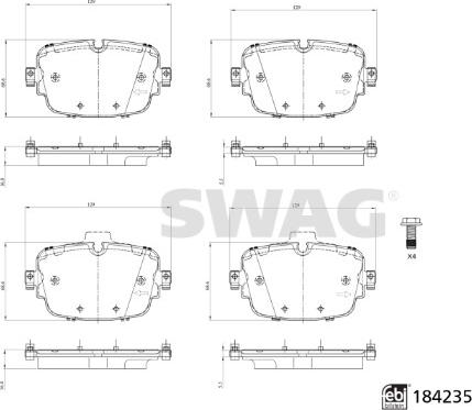 Swag 33 10 9325 - Гальмівні колодки, дискові гальма autocars.com.ua