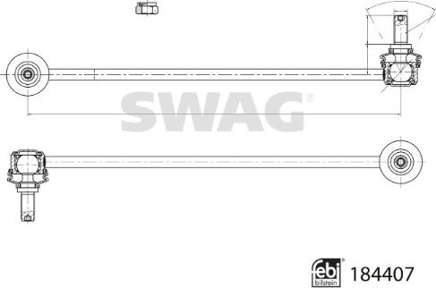 Swag 33 10 9364 - Тяга / стійка, стабілізатор autocars.com.ua