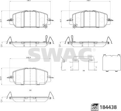 Swag 33 10 9372 - Гальмівні колодки, дискові гальма autocars.com.ua