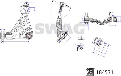 Swag 33 10 9424 - Рычаг подвески колеса avtokuzovplus.com.ua